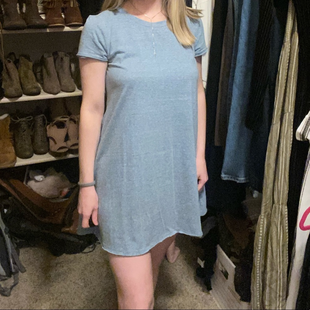 Light Blue T-Shirt Dress